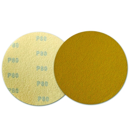 Continental Abrasives 6" 40 Grit C-Weight Gold Aluminum Oxide Stearate Coated Hook & Loop Disc No Hole SD-60HGN040